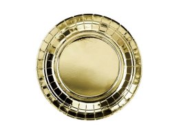Talerz jednorazowy Partydeco okrągły złoty 18cm/6sztuk śr. 180mm 6 szt (TPP57-019ME)