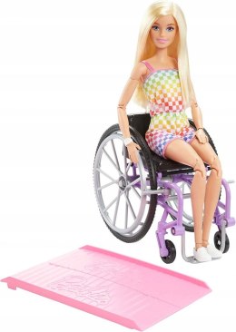 Lalka na wózku inwalidzkim w stroju w kratkę [mm:] 290 Barbie (HJT13)