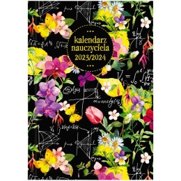 Kalendarz książkowy (terminarz) 5905031841583 Wydawnictwo Wokół Nas NAUCZYCIELA PCV bezbarwny A5 (A5TN078B kwiaty)