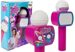 Mikrofon zabawkowy Dziecięcy Bezprzewodowy Karaoke Głośnik Bluetooth Różowy Lean (7827)