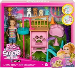 Lalka Stacie plac zabaw piesków Barbie (HRM10)