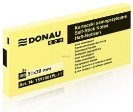 Notes samoprzylepny Donau Eco żółty 100k [mm:] 38x51 (7591001PL-11)