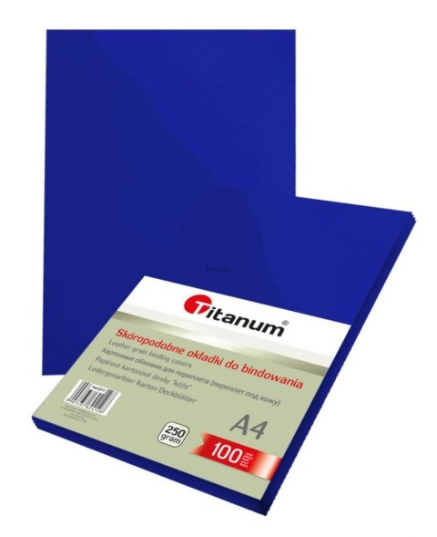Karton do bindowania błyszczący - chromolux A4 niebieski 250g Titanum