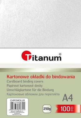 Karton do bindowania Titanum skóropodobny A4 - biały 250g