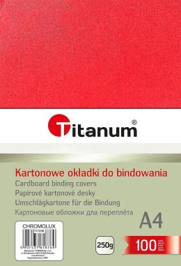 Karton do bindowania Titanum skóropodobny A4 - czerwony 250g