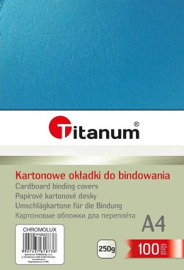 Karton do bindowania Titanum skóropodobny A4 - niebieski 250g