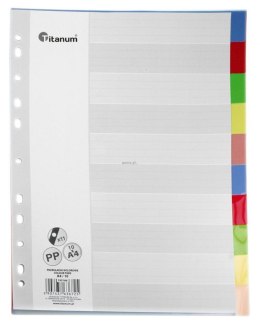 Przekładki do segregatora PP Titanum A4 10 kartek indeksy kolorowe (IK10)
