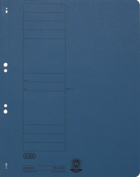 Skoroszyt oczkowy A4 niebieski karton 250g Elba (100551869)