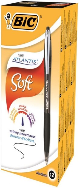 Długopis olejowy Bic Atlantis Soft Metal Clic czarny 1,2mm