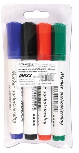 Marker suchościeralny Cresco Maxx komplet, 4 kolory okrągła końcówka (212060)