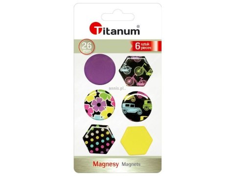 Magnes okrągłe, sześciokątne mix [mm:] 26 Titanum (4357-2) 6 sztuk