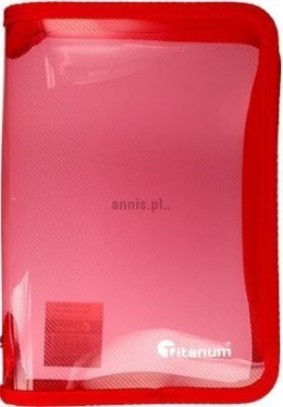 Teczka PP Titanum A5 na suwak transparentna czerwona (TZREA5)