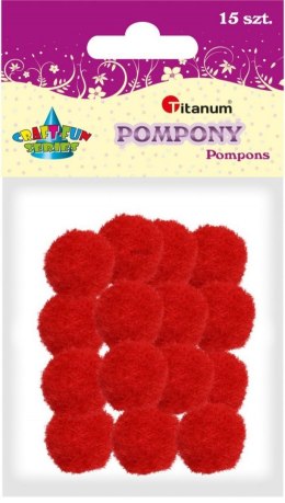 Pompony Titanum Craft-Fun Series czerwone 15 szt
