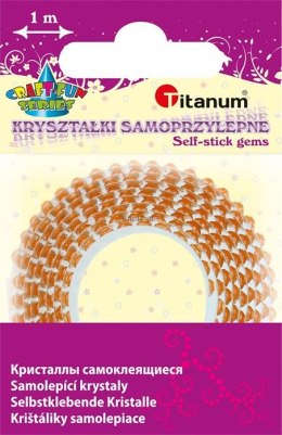 Taśma ozdobna Titanum Craft-Fun Series samoprzylepna z kryształkami pomarańczowa 1m (TZ022-1)
