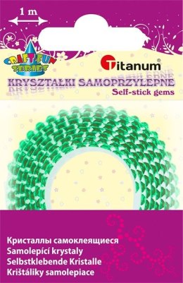 Taśma ozdobna Titanum Craft-Fun Series samoprzylepna z kryształkami 12mm zielona 1m (TZ022-1)