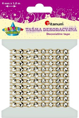Taśma ozdobna Titanum Craft-Fun Series z kryształkami 4mm złota 1,5m (363492)