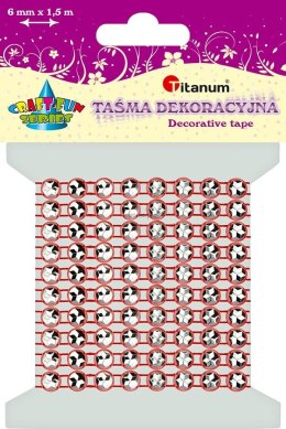 Taśma ozdobna Titanum Craft-Fun Series z kryształkami 4mm czerwona 1,5m (363494)