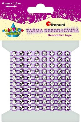 Taśma ozdobna Titanum Craft-Fun Series z kryształkami 4mm fioletowa 1,5m (0,6x150cm)