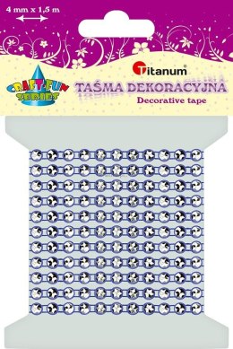 Taśma ozdobna Titanum Craft-Fun Series z kryształkami 4mm granatowa 1,5m (0,4x150cm)
