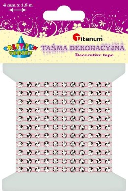 Taśma ozdobna Titanum Craft-Fun Series z kryształkami 4mm różowa jasna 1,5m (0,4x150cm)