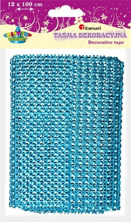 Taśma ozdobna Titanum Craft-Fun Series z kryształkami 120mm niebieska 1m (PJ859)