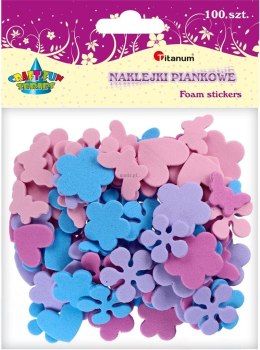 Naklejka (nalepka) Titanum Craft-Fun Series pianka - kwiatki, motyle, serca (BR136)