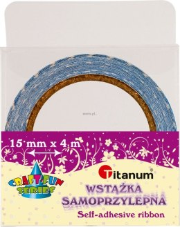 Taśma ozdobna Titanum Craft-Fun Series tekstylna samoprzylepna w kropki 15mm niebieska 4m