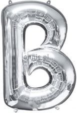 Balon foliowy Amscan balon mini literka b srebrna 16cal (3301301)