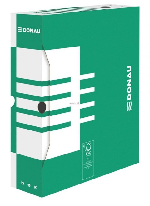 Pudło archiwizacyjne A4 zielony karton [mm:] 80x340x 297 Donau (660301FSC-06)