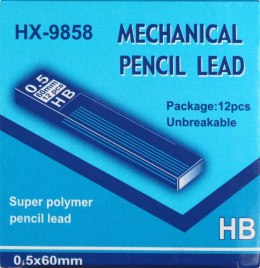 Grafity HB 0,5x60mm do ołówków 12 szt.