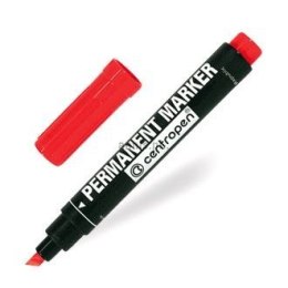 Marker permanentny Centropen, czerwony 2,0-5,0mm ścięta końcówka (8576)