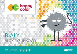 Blok rysunkowy Happy Color A3 biały 100g 20k [mm:] 297x420 (3710 3040-0)