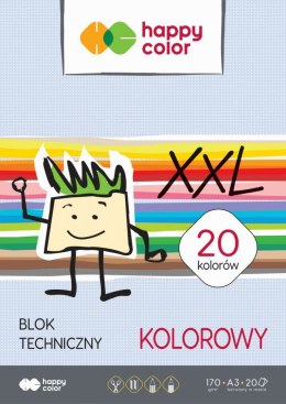 Blok techniczny Happy Color A3 kolorowa 170g 20k [mm:] 297x420 (HA 3717 3040-09)