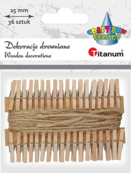 Ozdoba drewniana Titanum Craft-Fun Series klamerki ze sznurkiem (PJ497)