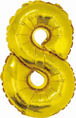 Balon foliowy Godan cyfra 8 złoty 35 cm (FG-C35Z8)