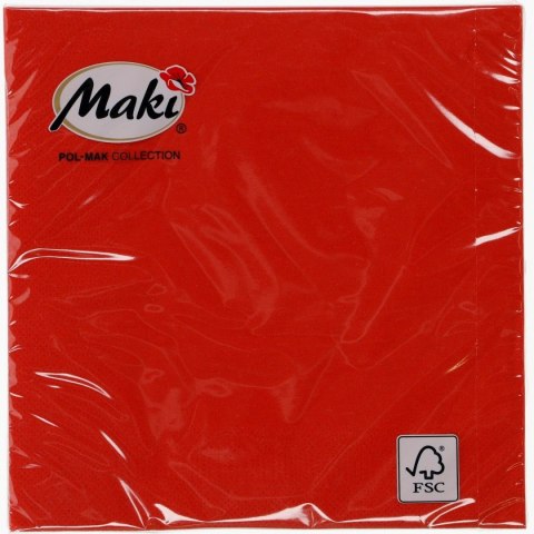 Serwetki czerwony papier [mm:] 330x330 Pol-mak (07)