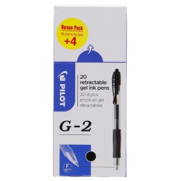 Długopis żelowy Pilot G2 czarny 0,25mm (PIBLG2-B-BOX-20)