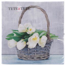 Serwetki Paw Tulips in the Basket - różnokolorowy [mm:] 330x330 (TL700800)